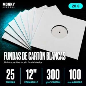 25 Fundas de Carton Blancas 12"